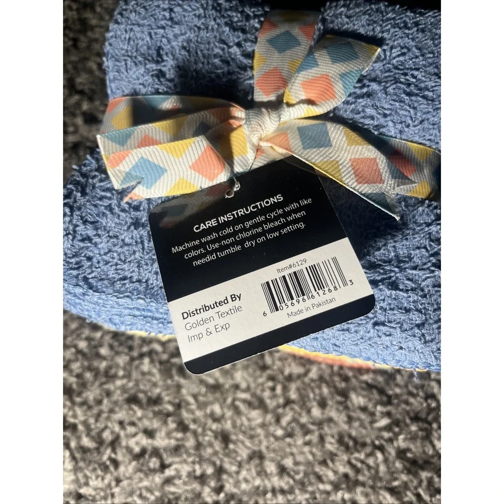 Golden 100%‎ Cotten Wash Cloth Set Of  12. 6 Colors In Set , Ribbon Wrapped